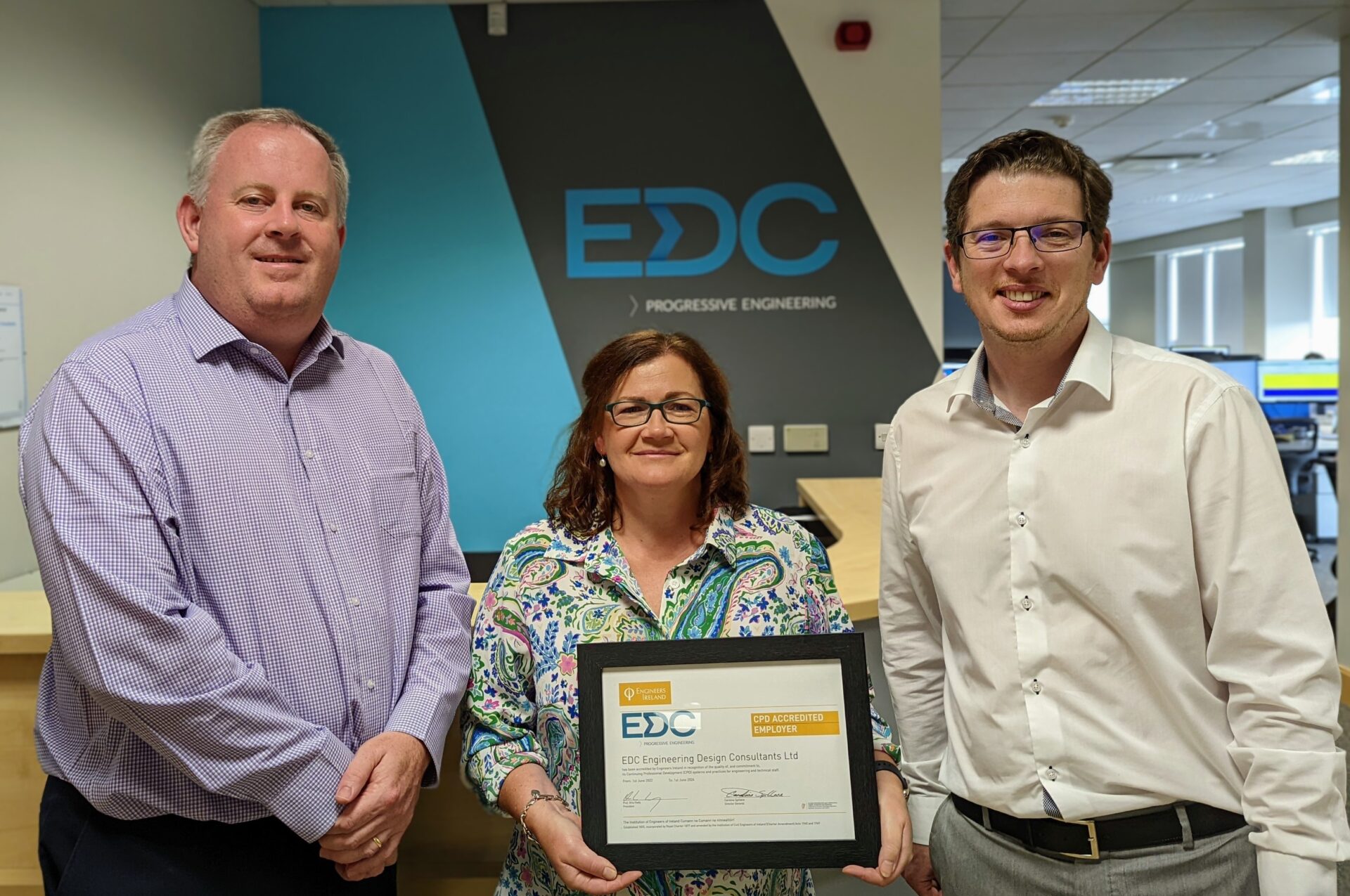 EDC has been awarded the CPD Accredited Employer Standard by Engineers Ireland